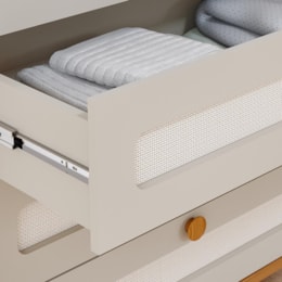 Jogo de Quarto Infantil Alfajor Cômoda 4 Gavetas e Berço Off White/Nature - Permóbili Baby