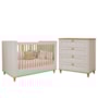 Jogo de Quarto Infantil Alfajor Cômoda 4 Gavetas e Berço Off White/Nature - Permóbili Baby