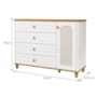 Jogo de Quarto Infantil Alfajor Guarda Roupa e Cômoda 1 Porta e 4 Gavetas Branco Acetinado/Nature - Permóbili Baby