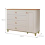 Jogo de Quarto Infantil Alfajor Guarda Roupa e Cômoda 1 Porta e 4 Gavetas Off White/Nature - Permóbili Baby