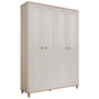 Jogo de Quarto Infantil Alfajor Guarda Roupa e Cômoda 1 Porta e 4 Gavetas Off White/Nature - Permóbili Baby