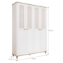 Jogo de Quarto Infantil Alfajor Guarda Roupa e Cômoda 4 Gavetas Branco Acetinado/Nature - Permóbili Baby