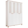 Jogo de Quarto Infantil Alfajor Guarda Roupa e Cômoda 4 Gavetas Branco Acetinado/Nature - Permóbili Baby