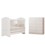 Jogo de Quarto Infantil Bala de Menta com Cômoda e Berço Branco - Móveis Henn