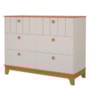 Jogo de Quarto Infantil Biscoito Cômoda 6 Gavetas e Berço Off White/Nature - Permóbili Baby