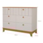 Jogo de Quarto Infantil Biscoito Cômoda 6 Gavetas e Berço Off White/Nature - Permóbili Baby