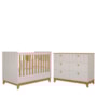 Jogo de Quarto Infantil Biscoito Cômoda 6 Gavetas e Berço Off White/Nature - Permóbili Baby
