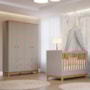 Jogo de Quarto Infantil Biscoito Guarda Roupa e Berço Fendi/Nature - Permóbili Baby