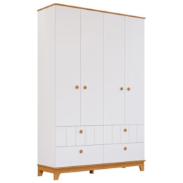 Jogo de Quarto Infantil Biscoito Guarda Roupa e Cômoda 6 Gavetas Branco/Nature - Permóbili Baby Jogo de Quarto Infantil Biscoito Guarda Roupa e Cômoda 6 Gavetas Branco/Nature - Permóbili Baby