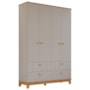 Jogo de Quarto Infantil Biscoito Guarda Roupa e Cômoda 6 Gavetas Fendi/Nature - Permóbili Baby