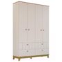 Jogo de Quarto Infantil Biscoito Guarda Roupa e Cômoda 6 Gavetas Off White/Nature - Permóbili Baby