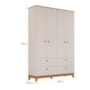Jogo de Quarto Infantil Biscoito Guarda Roupa e Cômoda 6 Gavetas Off White/Nature - Permóbili Baby