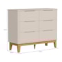 Jogo de Quarto Infantil Boom Classic Guarda Roupa 4 Portas e Cômoda 6 Gavetas Areia Fosco com Pés Amadeirado - Reller Móveis