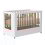 Jogo de Quarto Infantil Boom Classic Slim Wheels Berço e Cômoda 1 Porta Branco Fosco com Pés Amadeirado - Reller Móveis