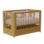 Jogo de Quarto Infantil Boom Classic Slim Wheels Berço e Cômoda 1 Porta Branco Fosco/Savana com Pés Amadeirado - Reller Móveis