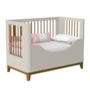 Jogo de Quarto Infantil Boom Slim Classic Guarda Roupa 4 Portas e Berço Areia Fosco com Pés Amadeirado - Reller Móveis
