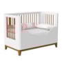Jogo de Quarto Infantil Boom Slim Classic Guarda Roupa 4 Portas e Berço Branco Fosco com Pés Amadeirado - Reller Móveis  