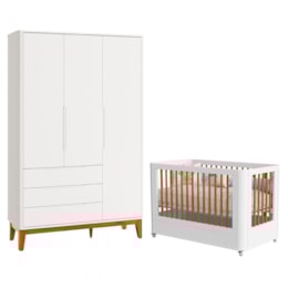 Jogo de Quarto Infantil Boom Slim Wheels Guarda Roupa e Berço Branco Fosco - Reller Móveis  Jogo de Quarto Infantil Boom Slim Wheels Guarda Roupa e Berço Branco Fosco - Reller Móveis