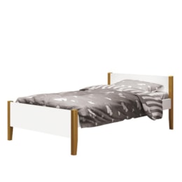 Jogo de Quarto Infantil Cama Simba e Cômoda 1 Porta Boom Branco Fosco com Pés Amadeirado - Reller Móveis  Jogo de Quarto Infantil Cama Simba e Cômoda 1 Porta Boom Branco Fosco com Pés Amadeirado - Reller Móveis