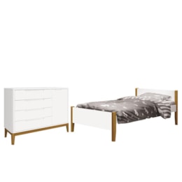 Jogo de Quarto Infantil Cama Simba e Cômoda 1 Porta Boom Branco Fosco com Pés Amadeirado - Reller Móveis  Jogo de Quarto Infantil Cama Simba e Cômoda 1 Porta Boom Branco Fosco com Pés Amadeirado - Reller Móveis