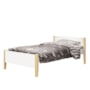 Jogo de Quarto Infantil Cama Simba e Cômoda 1 Porta Boom Branco Fosco com Pés Madeira Natural - Reller Móveis