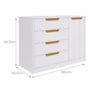 Jogo de Quarto Infantil Caramelo Cômoda com Porta e Berço Branco Acetinado/Nature - Permóbili Baby