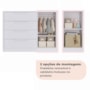 Jogo de Quarto Infantil Caramelo Cômoda com Porta e Berço Branco Acetinado - Permóbili Baby