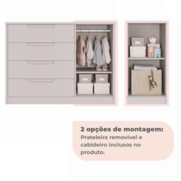 Jogo de Quarto Infantil Caramelo Cômoda com Porta e Berço Off White - Permóbili Baby
