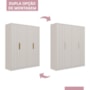 Jogo de Quarto Infantil Caramelo Guarda Roupa e Cômoda com Porta Off White/Nature - Permóbili Baby