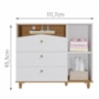 Jogo de Quarto Infantil Cômoda Casinha 1 Porta e Berço Americano Candy Branco/Nature - Permóbili Baby