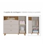 Jogo de Quarto Infantil Cômoda Casinha 1 Porta e Berço Americano Candy Off White/Nature - Permóbili Baby 