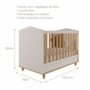 Jogo de Quarto Infantil Cômoda Casinha 1 Porta e Berço Americano Mimo Off White/Nature - Permóbili Baby