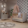 Jogo de Quarto Infantil Cômoda Casinha 3 Gavetas e Berço Americano Candy Fendi/Nature - Permóbili Baby