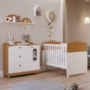 Jogo de Quarto Infantil Cômoda Fofura e Berço Conforto Nature/Branco - Permóbili Baby