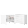 Jogo de Quarto Infantil Cômoda Luna 1 Porta e Berço Evolution Branco Fosco - Reller Móveis
