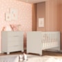Jogo de Quarto Infantil Cômoda Luna 4 Gavetas e Berço Evolution Areia Fosco - Reller Móveis