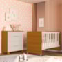 Jogo de Quarto Infantil Cômoda Luna 4 Gavetas e Berço Evolution Areia Fosco/Savana - Reller Móveis