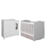 Jogo de Quarto Infantil Cômoda Riso e Berço Conforto Branco - Permóbili Baby