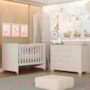 Jogo de Quarto Infantil Cômoda Zaki e Berço Evolution Areia Fosco - Reller Móveis
