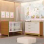Jogo de Quarto Infantil Cômoda Zaki e Berço Evolution Areia Fosco/Savana - Reller Móveis