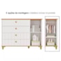 Jogo de Quarto Infantil Cupcake Cômoda 1 Porta e Berço Branco Acetinado/Nature - Permóbili Baby