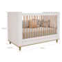 Jogo de Quarto Infantil Cupcake Cômoda 1 Porta e Berço Branco Acetinado/Nature - Permóbili Baby