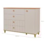 Jogo de Quarto Infantil Cupcake Cômoda 1 Porta e Berço Off White/Nature - Permóbili Baby