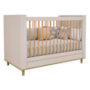 Jogo de Quarto Infantil Cupcake Cômoda 1 Porta e Berço Off White/Nature - Permóbili Baby