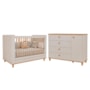 Jogo de Quarto Infantil Cupcake Cômoda 1 Porta e Berço Off White/Nature - Permóbili Baby