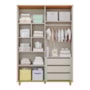 Jogo de Quarto Infantil Cupcake Guarda Roupa e Berço Off White/Nature - Permóbili Baby