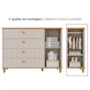 Jogo de Quarto Infantil Cupcake Guarda Roupa e Cômoda 1 Porta Off White/Nature - Permóbili Baby 