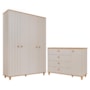 Jogo de Quarto Infantil Cupcake Guarda Roupa e Cômoda 1 Porta Off White/Nature - Permóbili Baby 