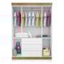 Jogo de Quarto Infantil Duda com Guarda Roupa 4 Portas e Cômoda Branco/Carvalho - Phoenix Baby