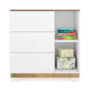 Jogo de Quarto Infantil Duda com Guarda Roupa 4 Portas e Cômoda Branco/Carvalho - Phoenix Baby